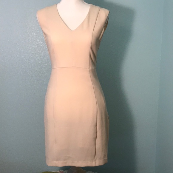 cream sheath dress with sleeves